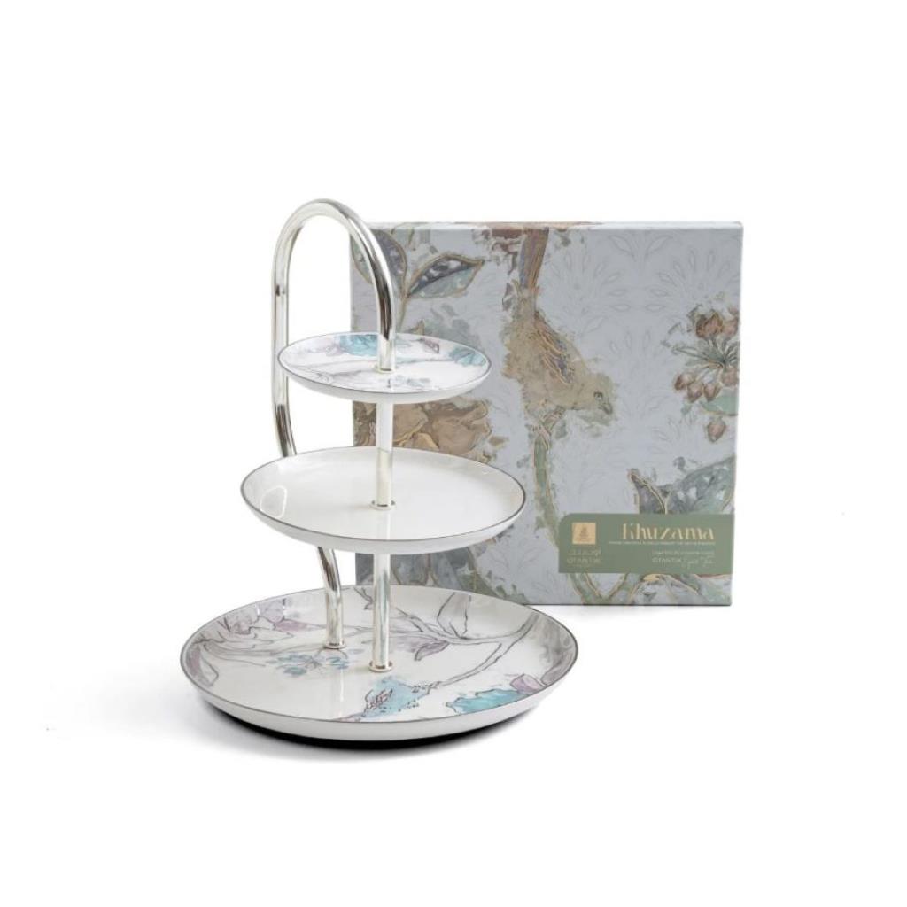 3 Layer Stand From Khuzama - Blue + Silver